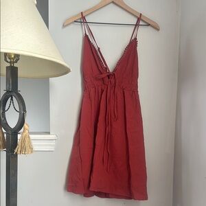 Red Sleeveless Sun Dress